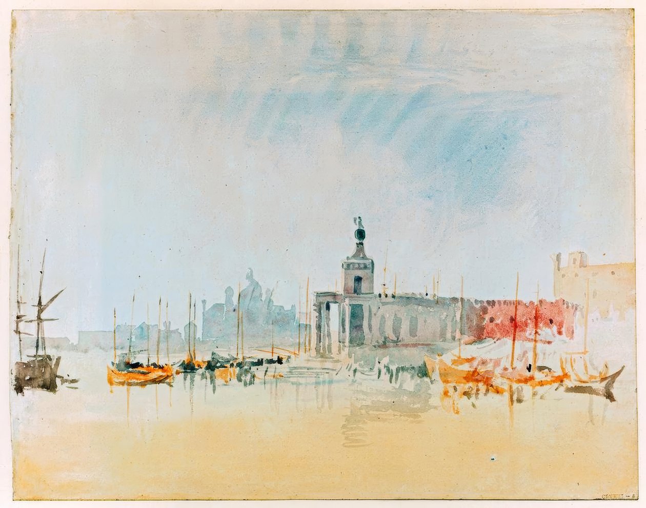 Punta della Dogana, med Zitelle i fjärran av Joseph Mallord William Turner