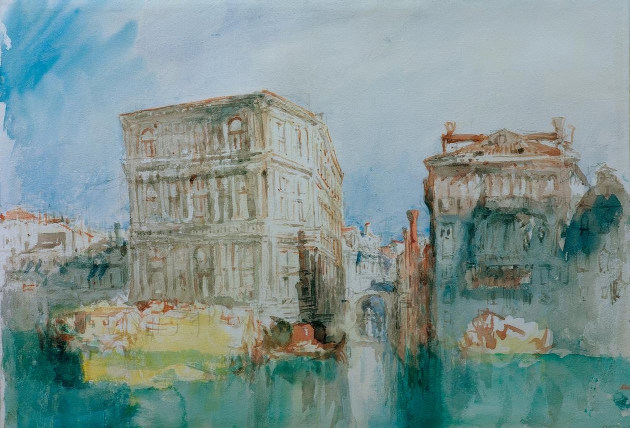 Venedig: Casa Grimani och Rio San Luca på Canal Grande av Joseph Mallord William Turner