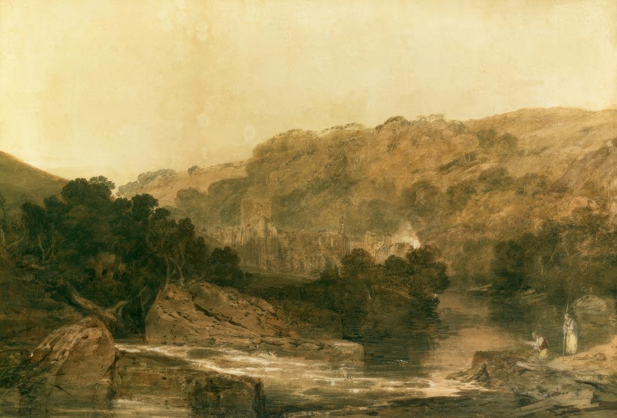 Vy över Brinkburn Priory, Northumberland av Joseph Mallord William Turner