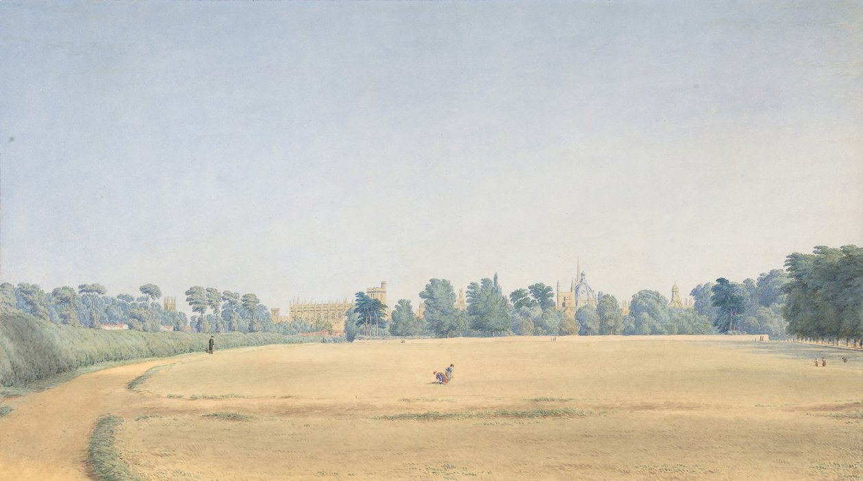 Utsikt över University Park med utsikt mot New College, Oxford, efter 1825. av Joseph Mallord William Turner