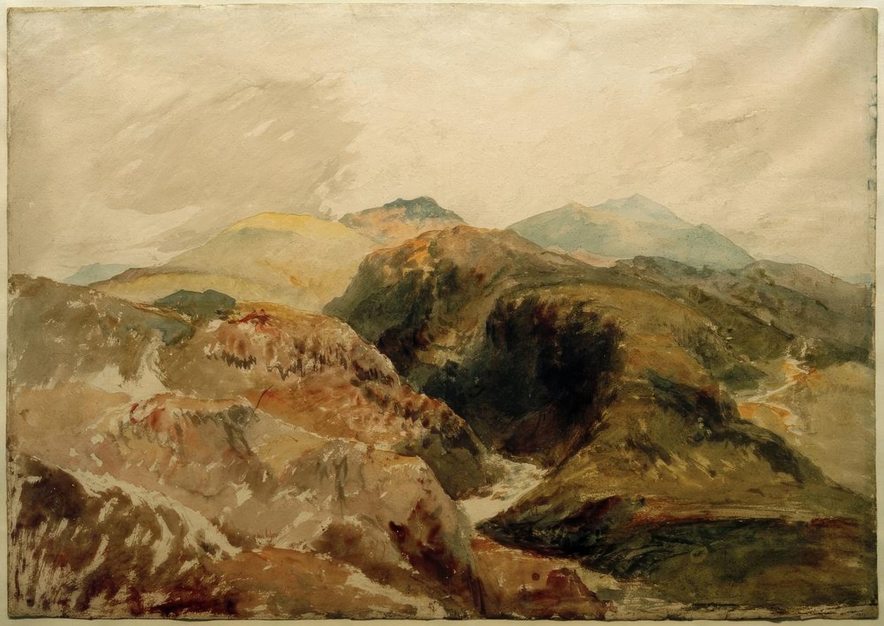 Yr Aran och Y Wyddfa från Moel Hebogs sluttningar av Joseph Mallord William Turner