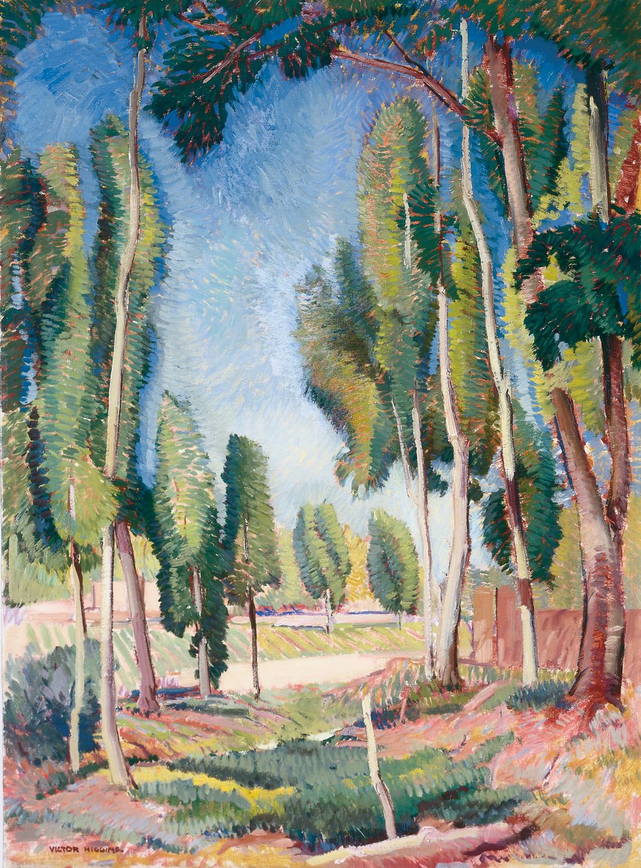 Poplar och unga fält av William Victor Higgins