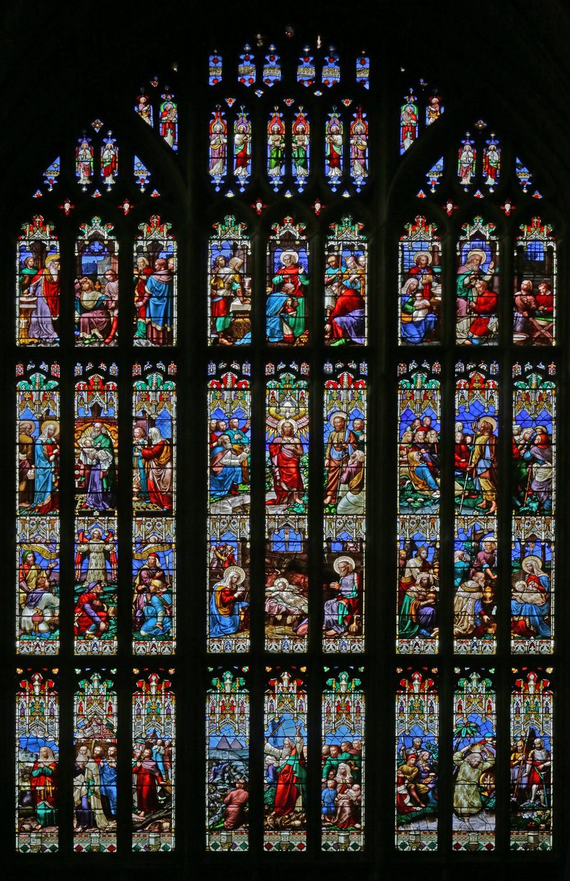 Födelsekyrkan och doptema, 1859 (målat glas) av William Wailes