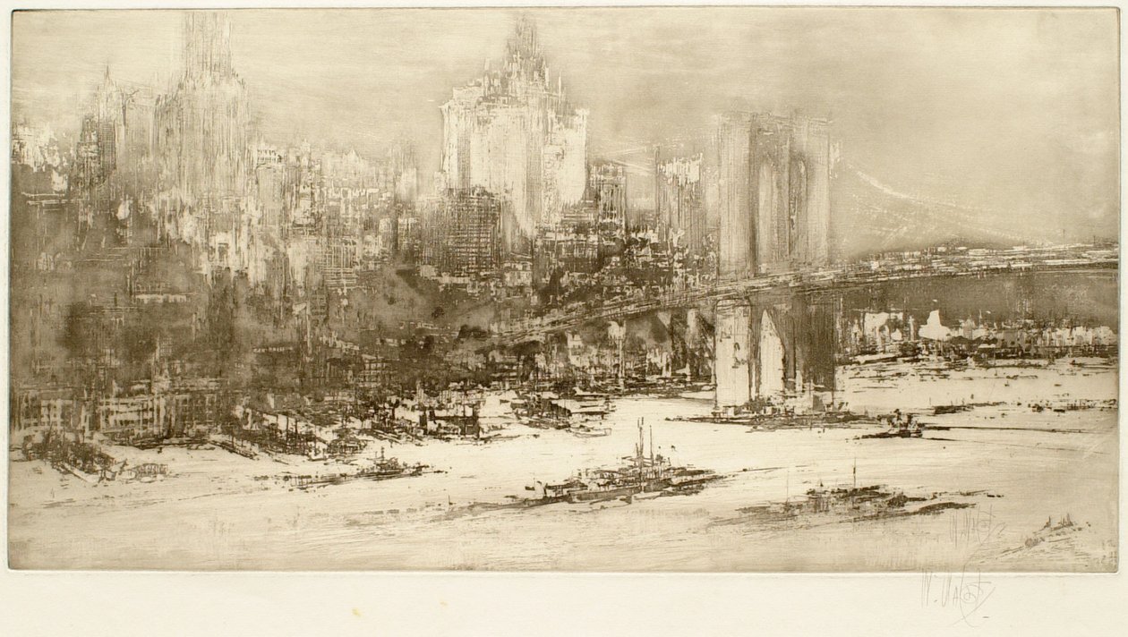 Brooklyn Bridge, New York (stor plåt) av William Walcot