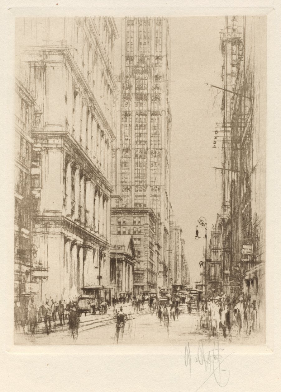 Lower Broadway, Down-town New York av William Walcot
