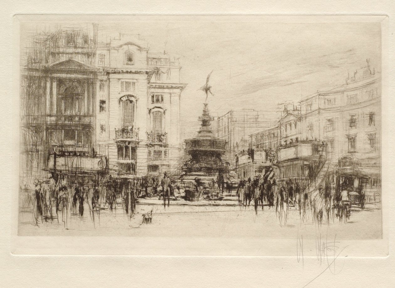 Piccadilly Circus, vy mot Lower Regent Street, med Criterion Theatre bakom av William Walcot