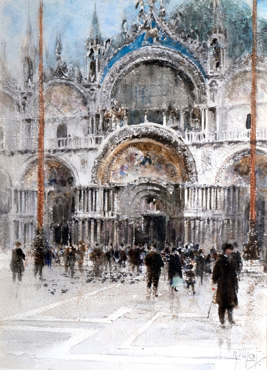 Portiken, Markusplatsen Venedig (akvarell) av William Walcot