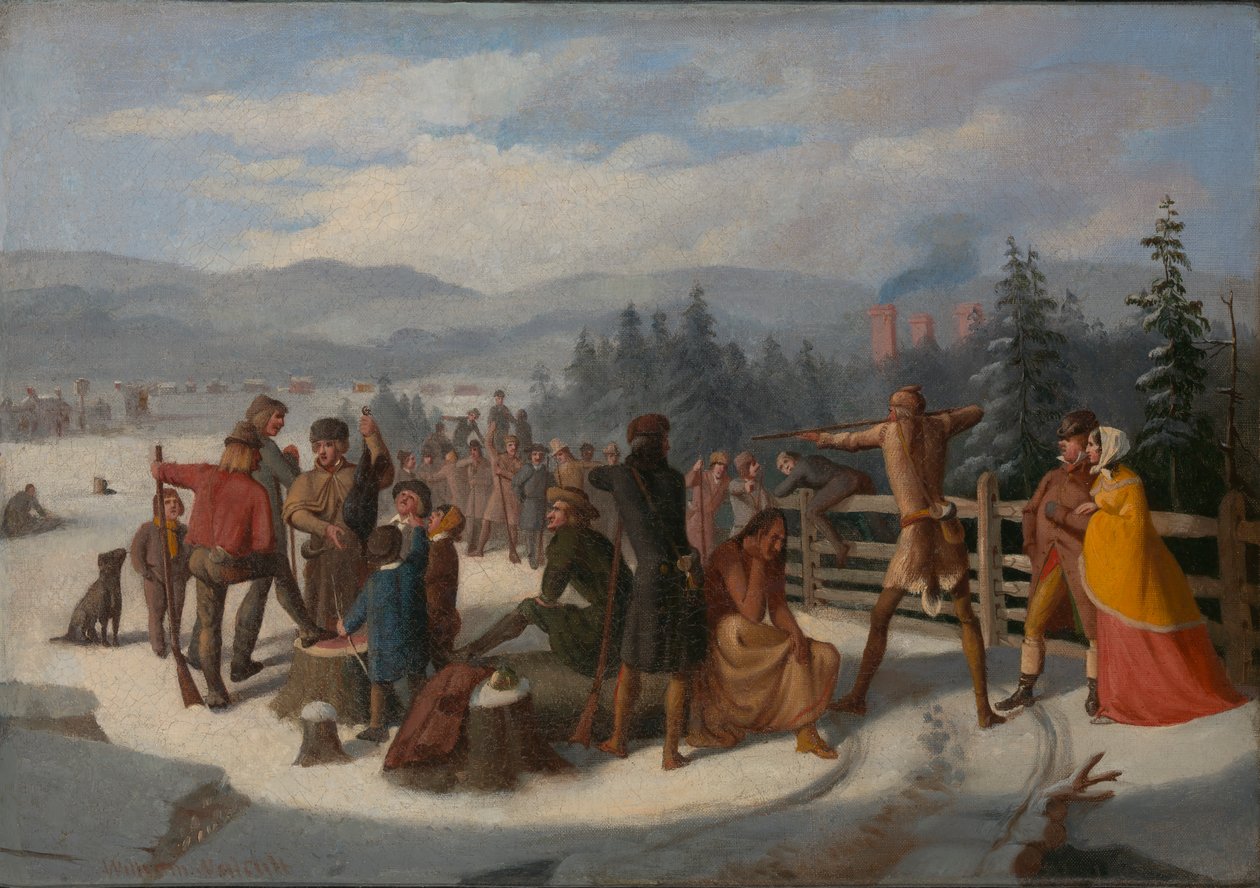 Scener från pionjärerna av Cooper, Deerslayer vid skjutmatchen, ca. 1850. av William Walcutt