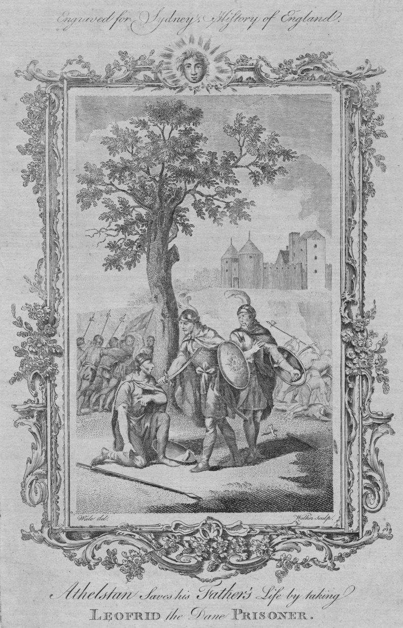 Athelstan räddar sin fars liv genom att ta dansken Leofrid till fånge, 1773. av William Walker