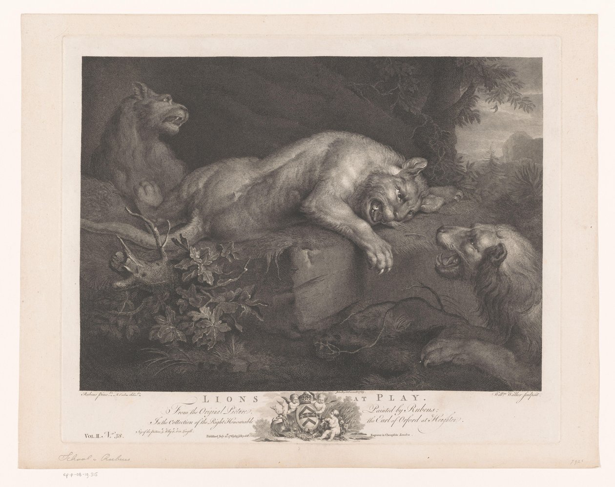 Spela de leeuwen Lejon i spel (titel på objekt) Schilderijen uit The Houghton Gallery (serietitel) The Houghton Gallery (serietitel) av William Walker