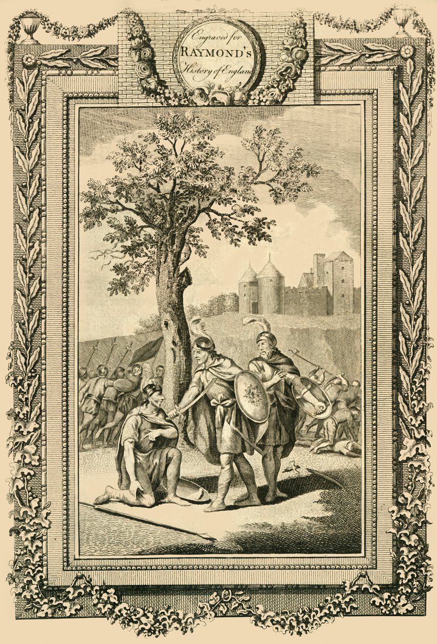 Kung Athelstan räddar livet på sin far, Edward den äldre..., c1786. av William Walker