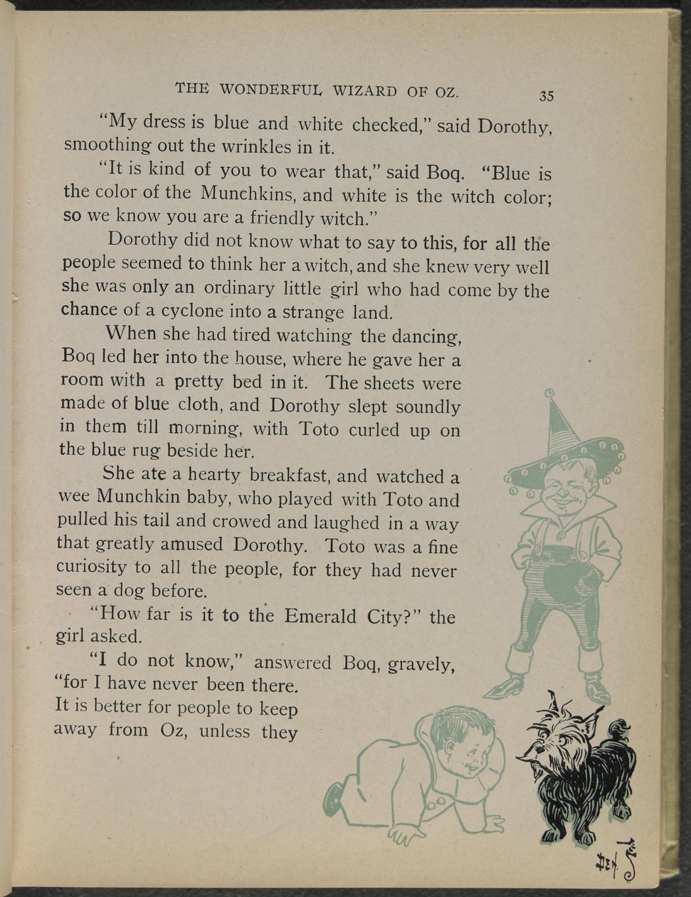 Illustration från "Den underbara trollkarlen från Oz" av Lyman Frank Baum av William Wallace Denslow