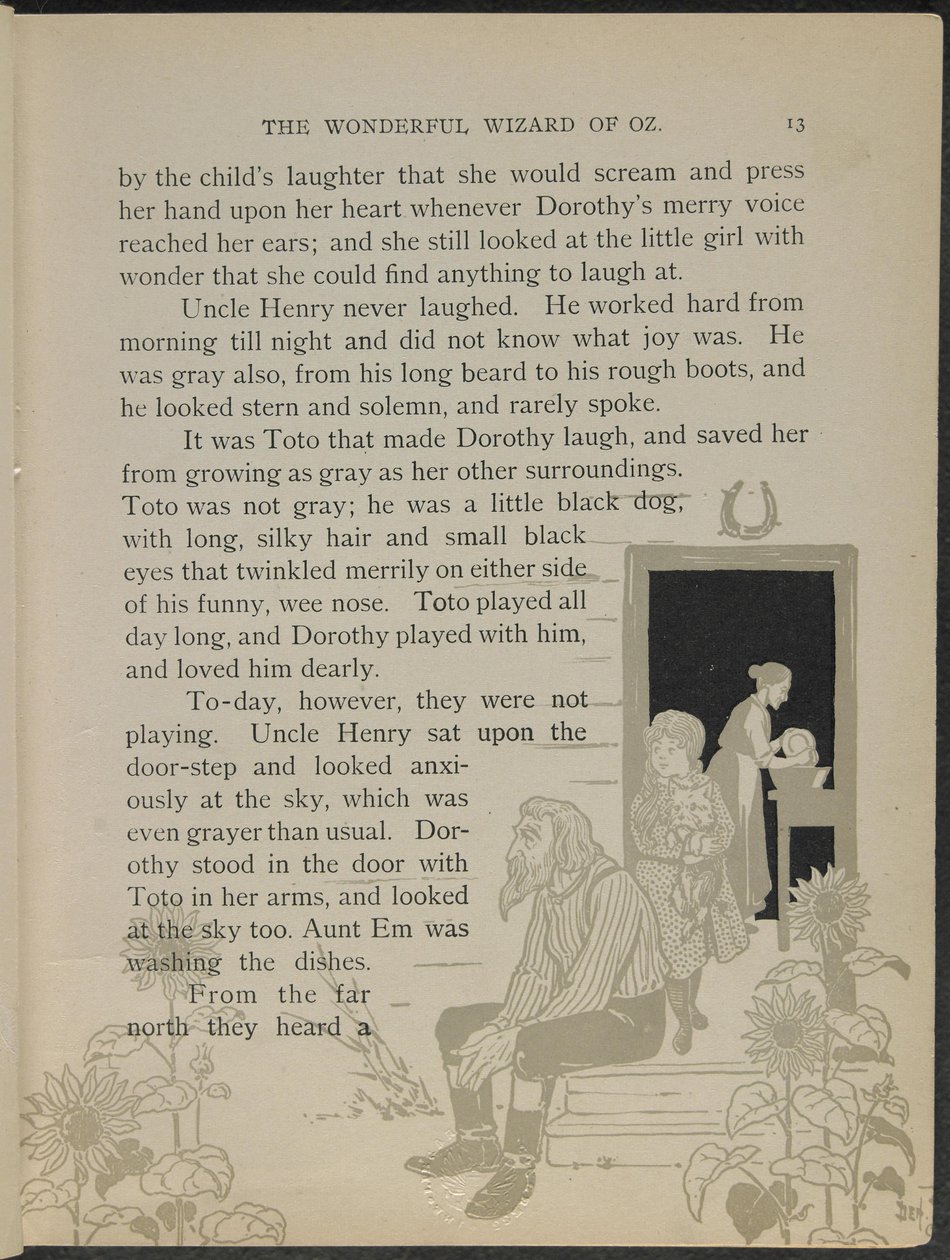 Illustration från "Den underbara trollkarlen från Oz" av Lyman Frank Baum av William Wallace Denslow