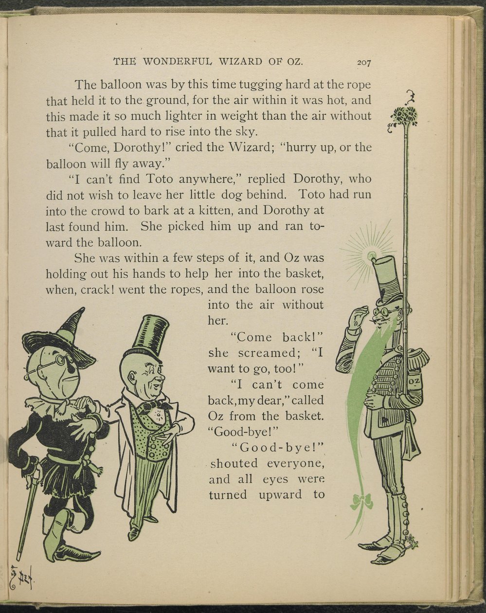 Illustration från "Den underbara trollkarlen från Oz" av Lyman Frank Baum av William Wallace Denslow
