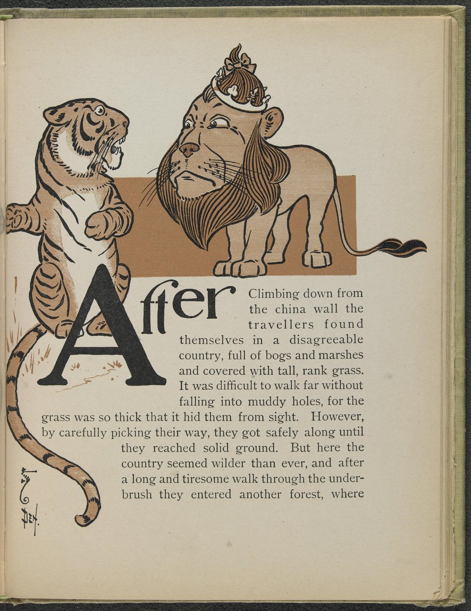 Illustration från "Den underbara trollkarlen från Oz" av Lyman Frank Baum av William Wallace Denslow