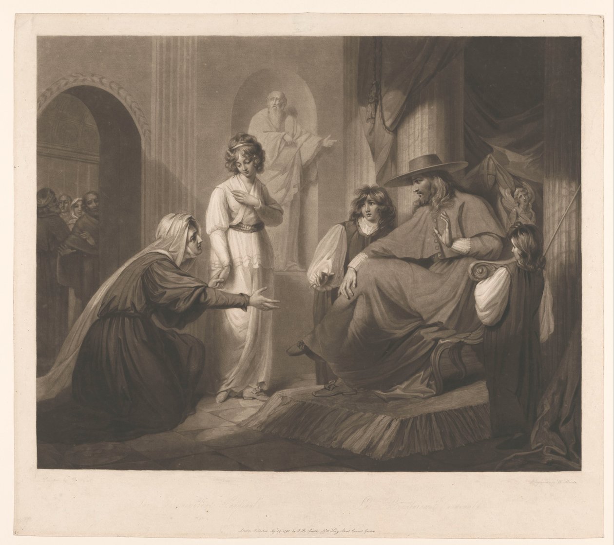 Publik med en kardinal The Benevolent Cardinal / Le bienfaisant Cardinal (titel på objekt) av William Ward