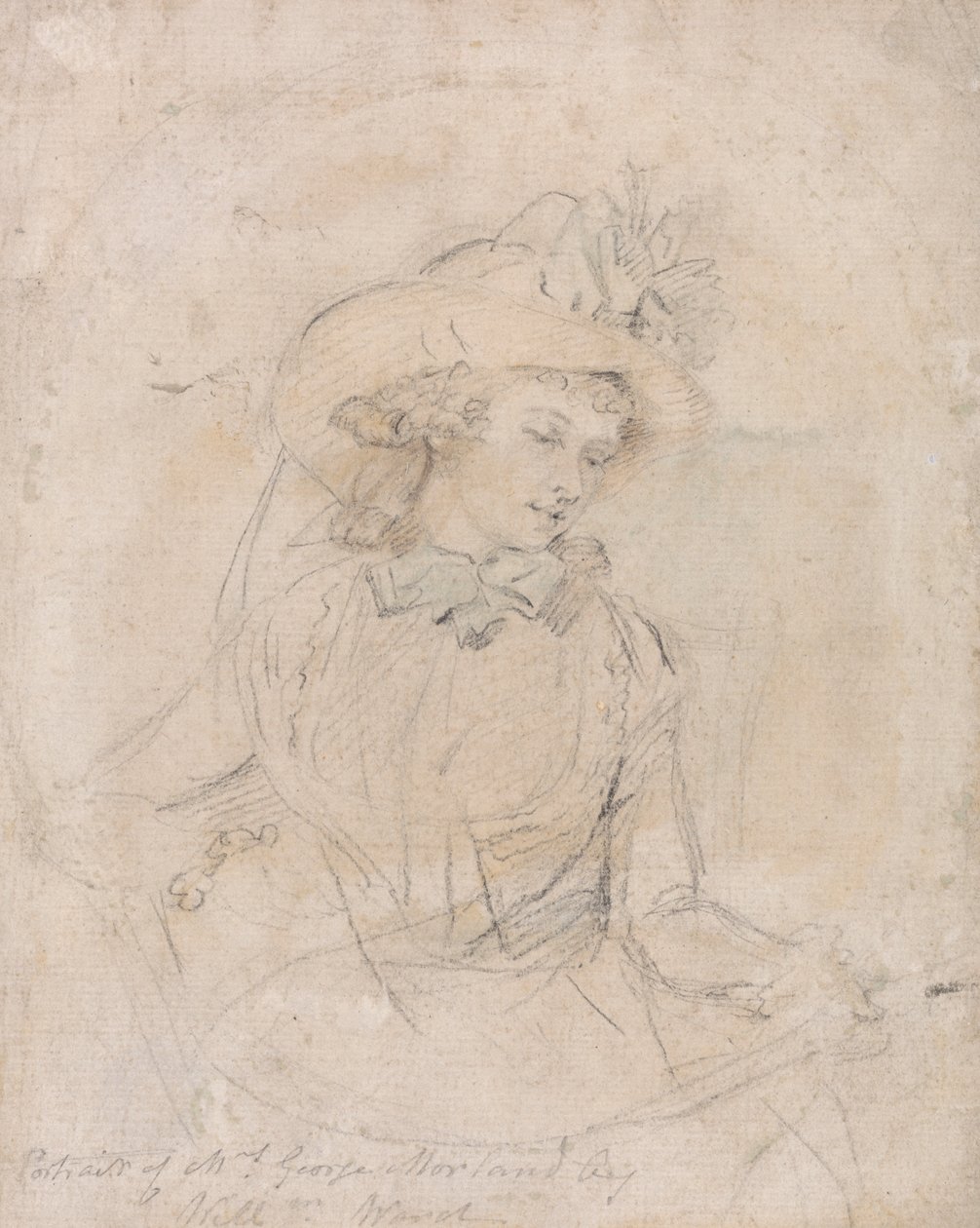 Porträttstudie av Mrs George Morland av William Ward