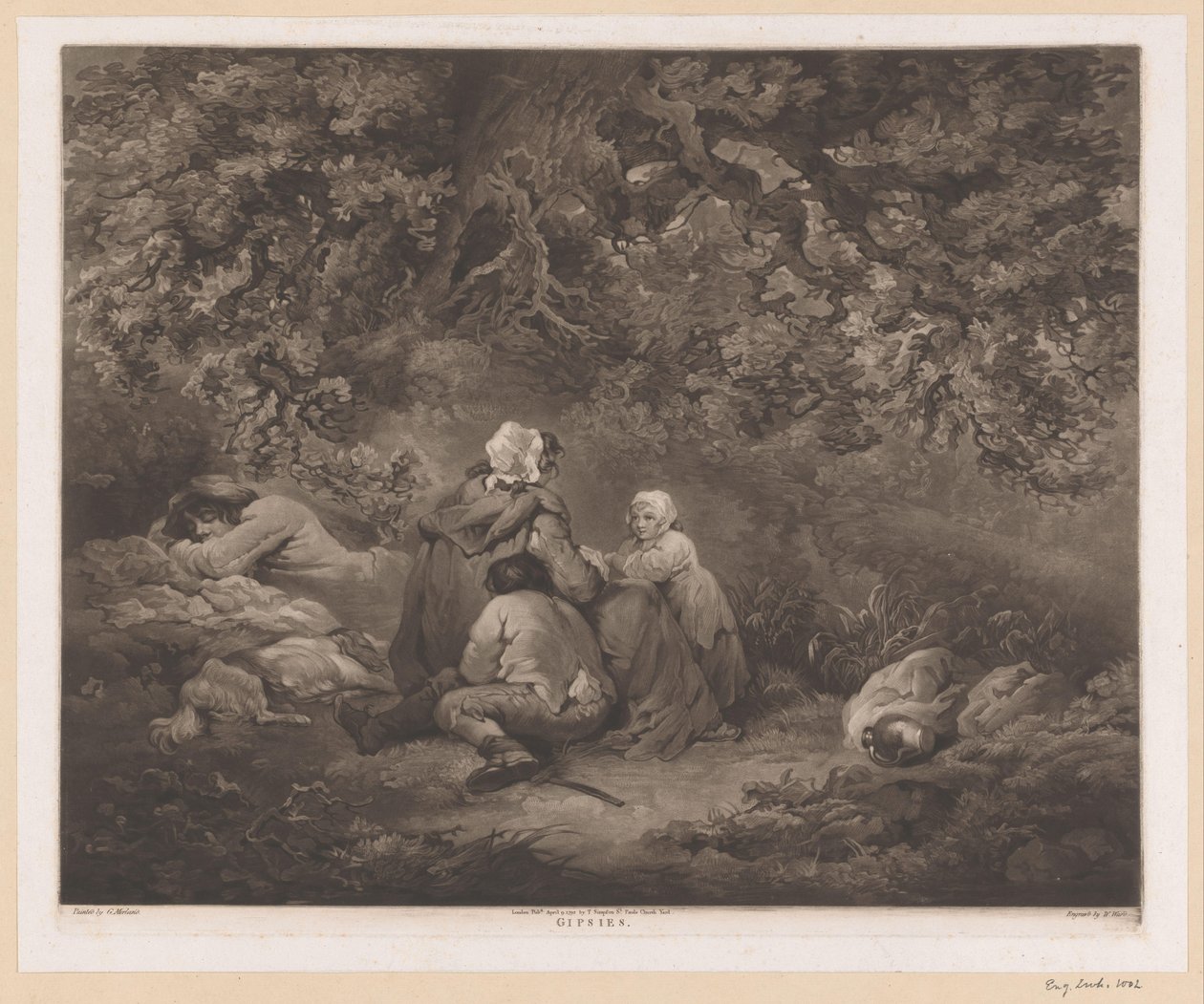 Vilande familj i en skog Gips (titel på objekt) av William Ward