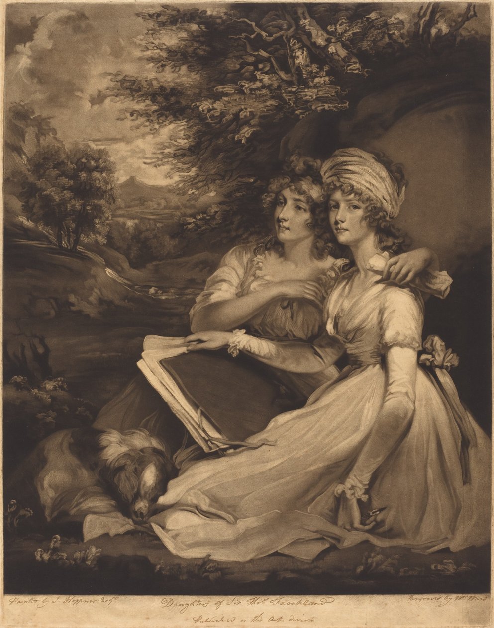 Sir Thomas Franklands döttrar av William Ward after John Hoppner
