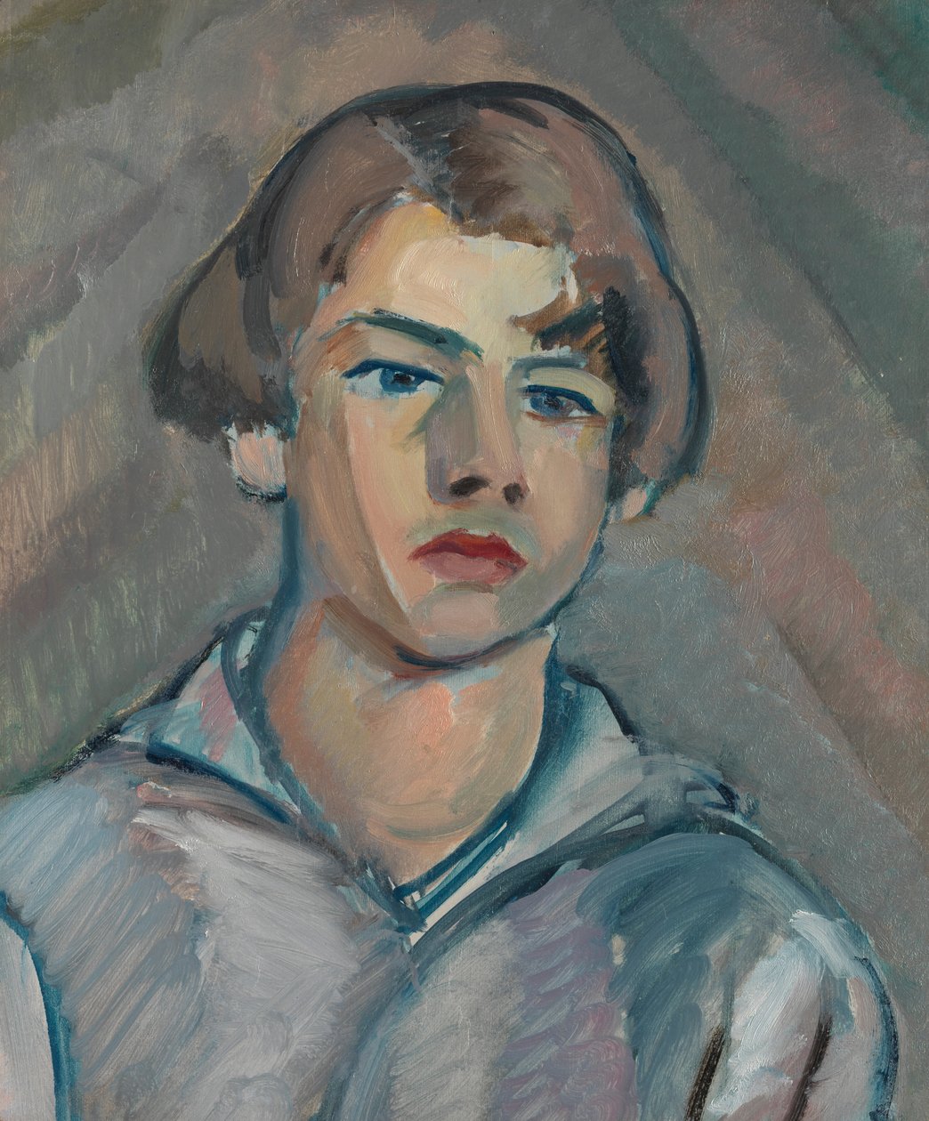 Porträtt av en ung man med långt hår av William Watson Peploe