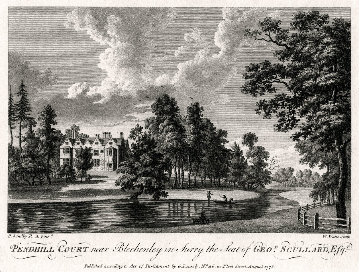 Pendhill Court nära Bletchenley i Surry, sätet för George Scullard Esquire, 1776 av William Watts