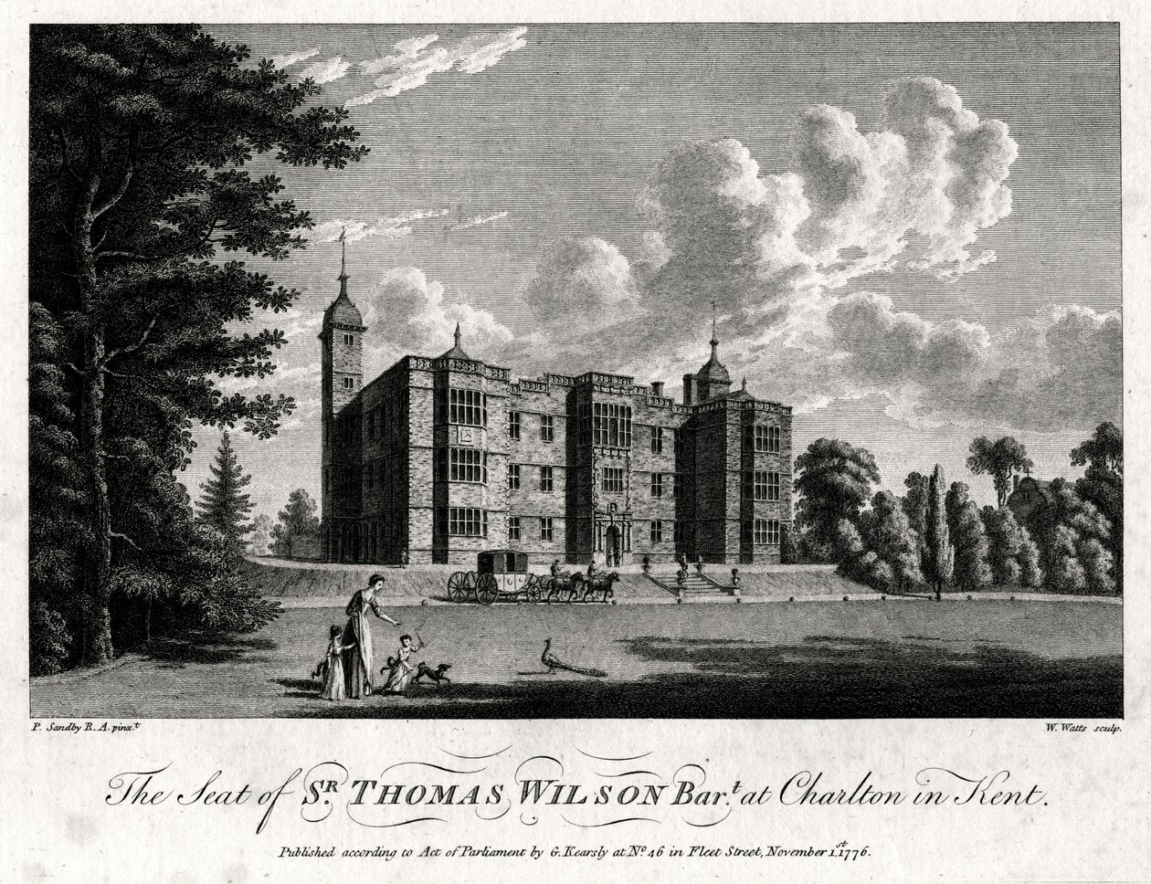 Sir Thomas Wilson Barts säte i Charlton i Kent, 1776 av William Watts
