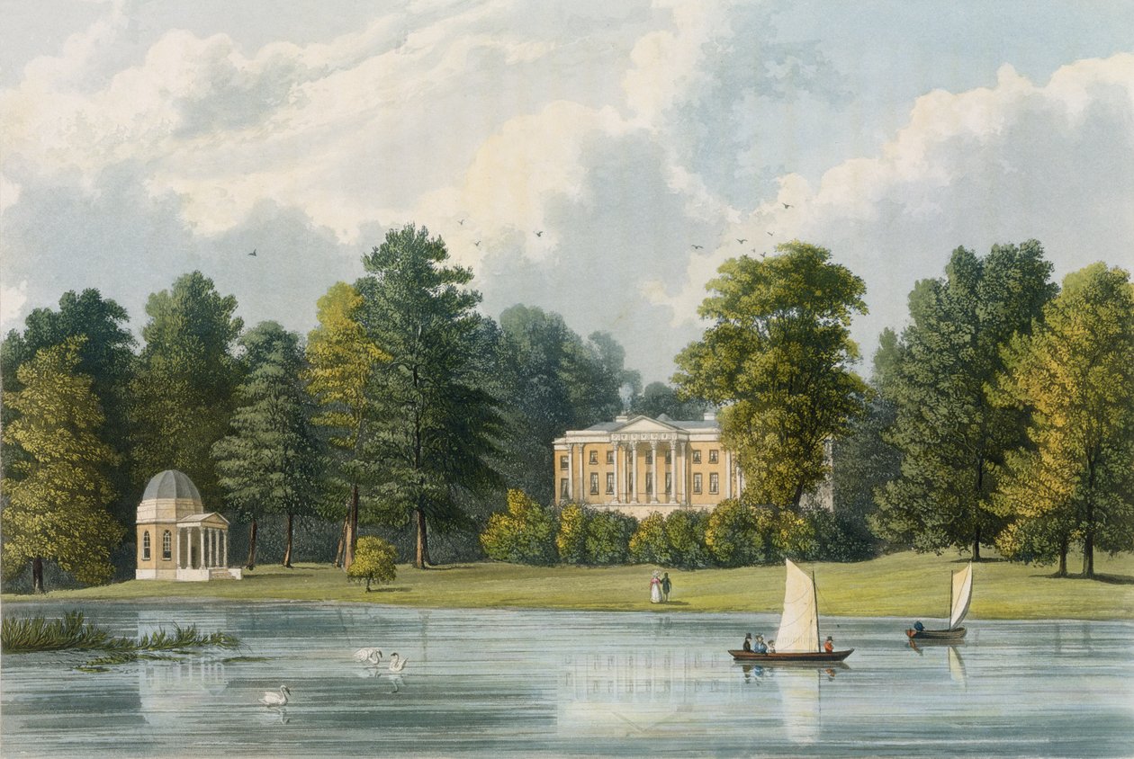 Hampton House, graverad av Richard Gilson Reeve (1803-89), publicerad 1828 av William Westall