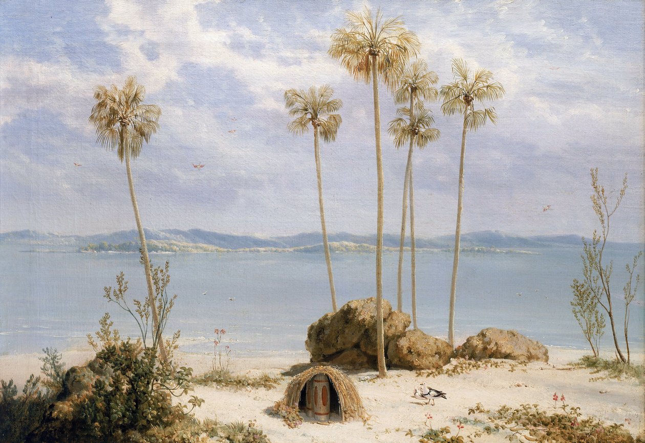 Vy över Edward Pellews ögrupp i Carpenteriabukten (Australien), Northern Territories, december 1802, under Matthew Flinders (1774-1814) expedition på Investigator mellan 1801 och 1803, med syfte att kartlägga de sydliga länderna, av William Westall