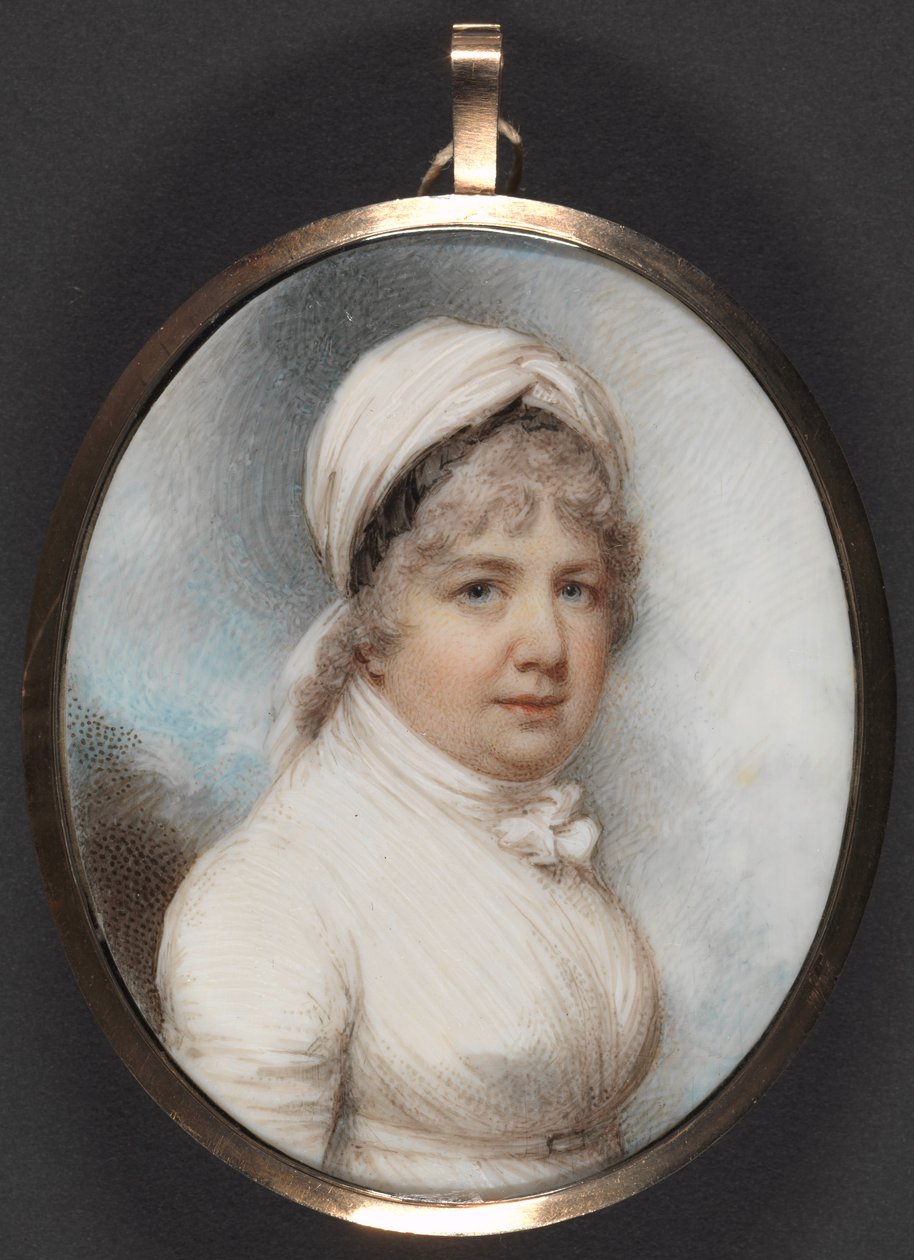Mrs. Ellen Devis (1746-1820) (wc och kroppsfärg på elfenben) av William Wood