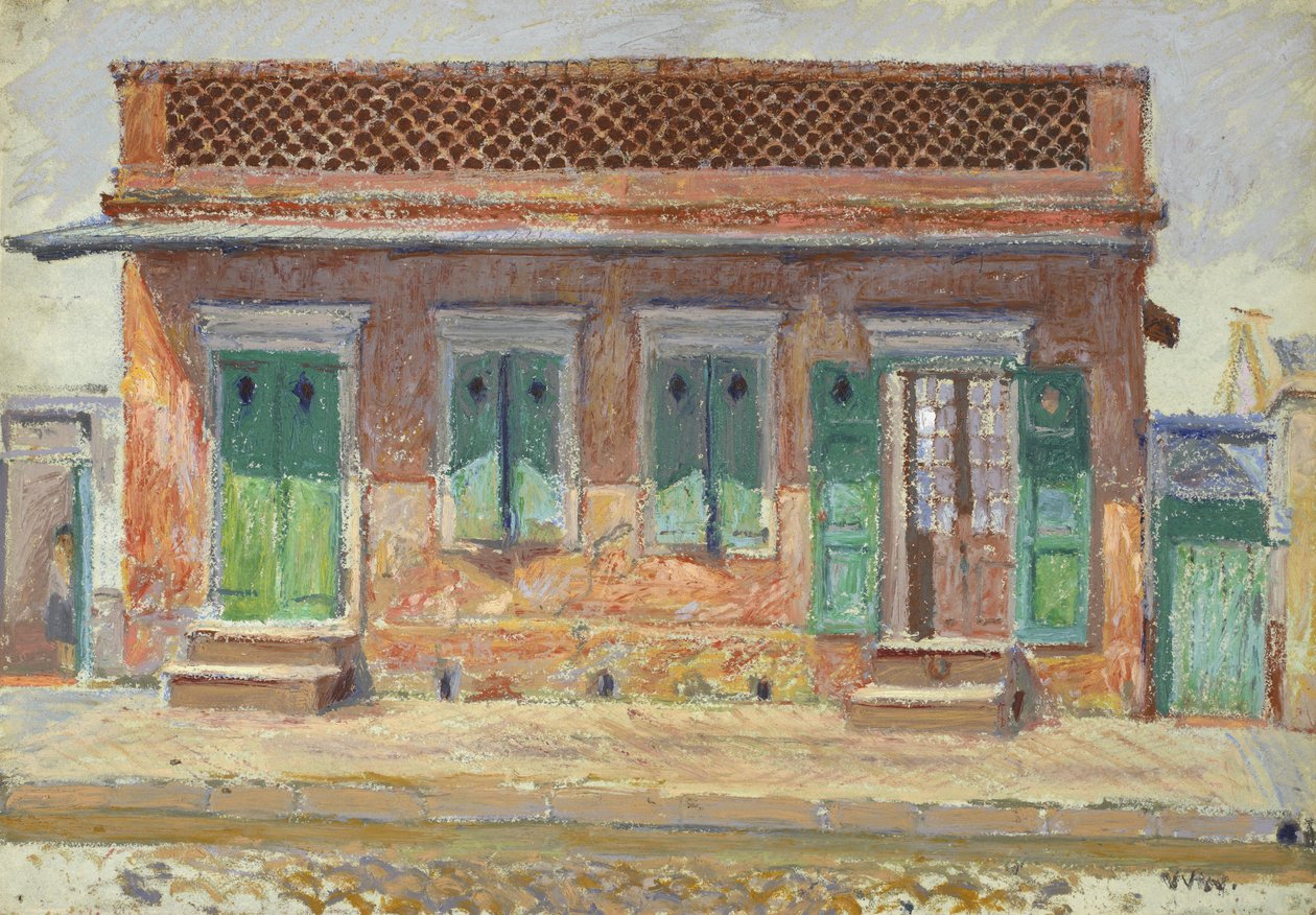 Hus på Dumaine Street, New Orleans, ca 1904 av William Woodward
