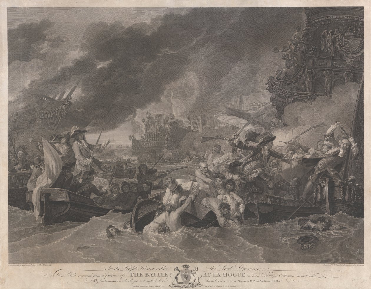 Slaget vid La Hogue av William Woollett