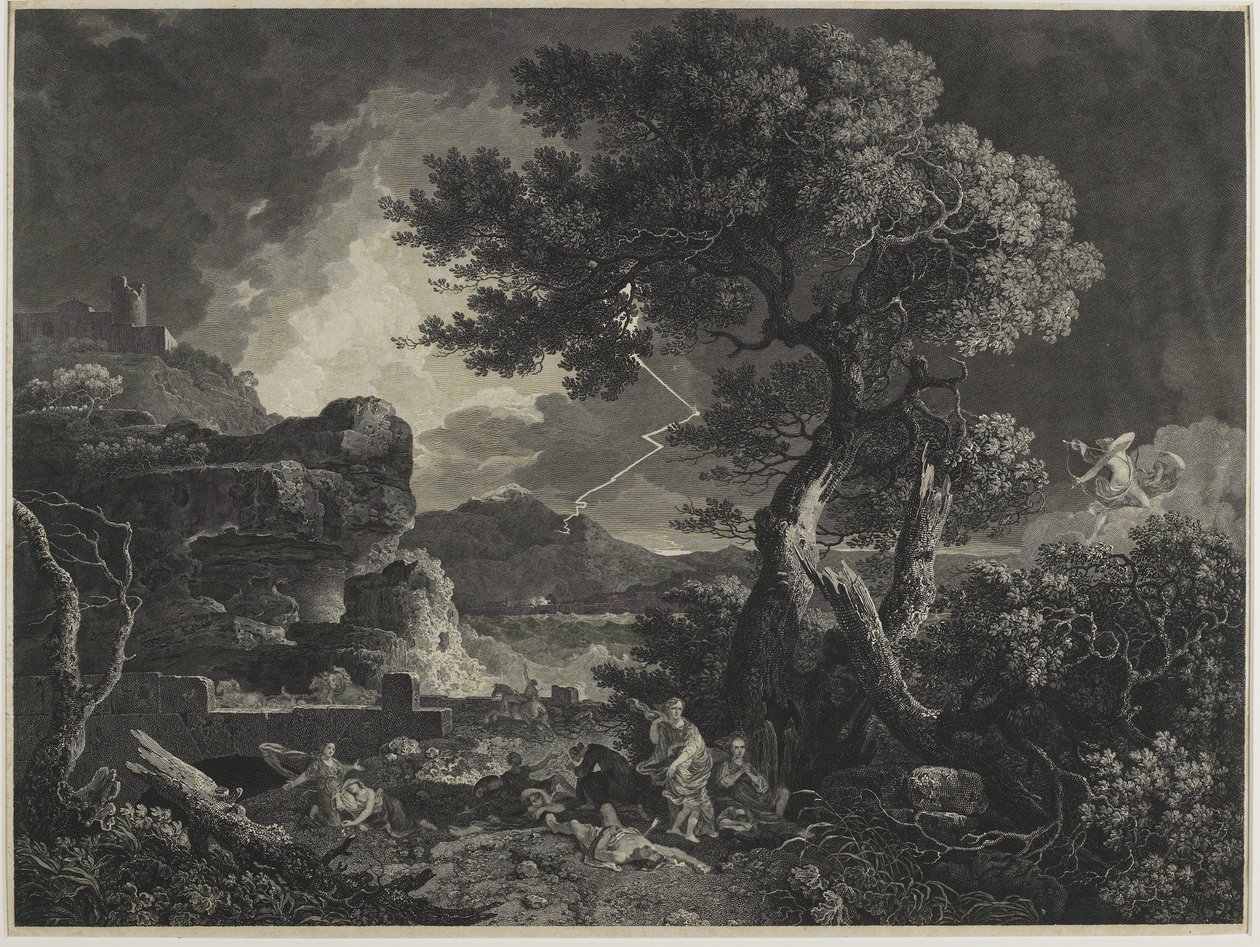 Förstörelsen av Niobes barn, 1761 av William Woollett