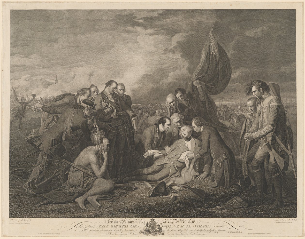 General Wolfes död av William Woollett after Benjamin West