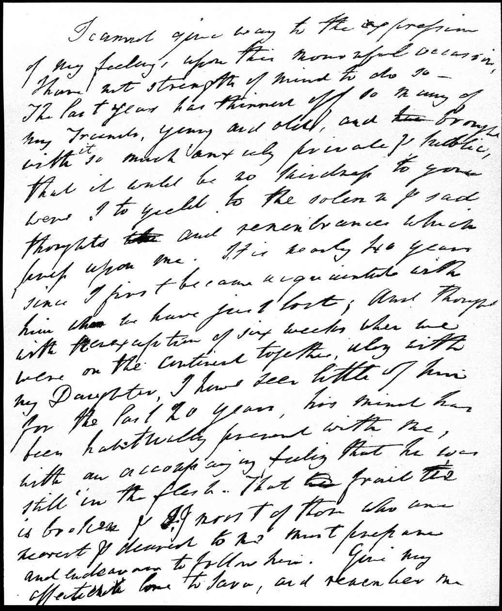 Kondoleansbrev till Henry Nelson Coleridge om hans farbror och svärfar Samuel Taylor Coleridges död den 25 juli 1834, 29 juli 1834 (penna och bläck på papper) av William Wordsworth