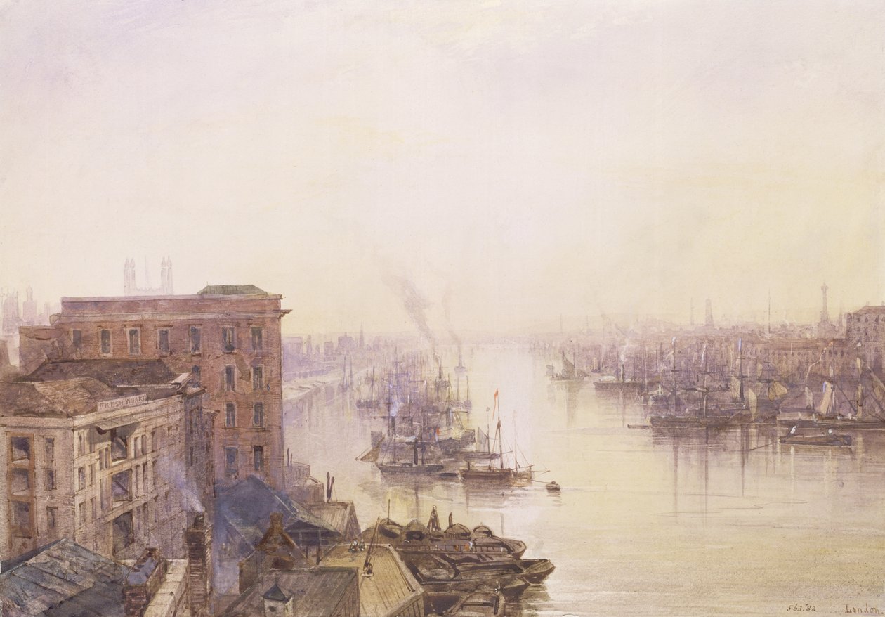 Poolen från Adelaide Hotel, London Bridge av William Wyld