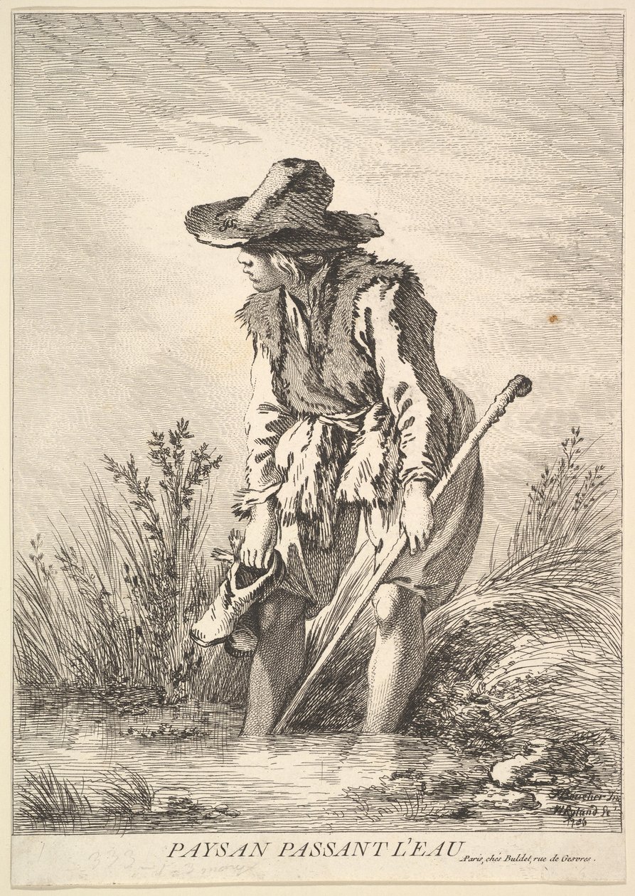 Bonde som korsar vatten, 1786. av William Wynne Ryland