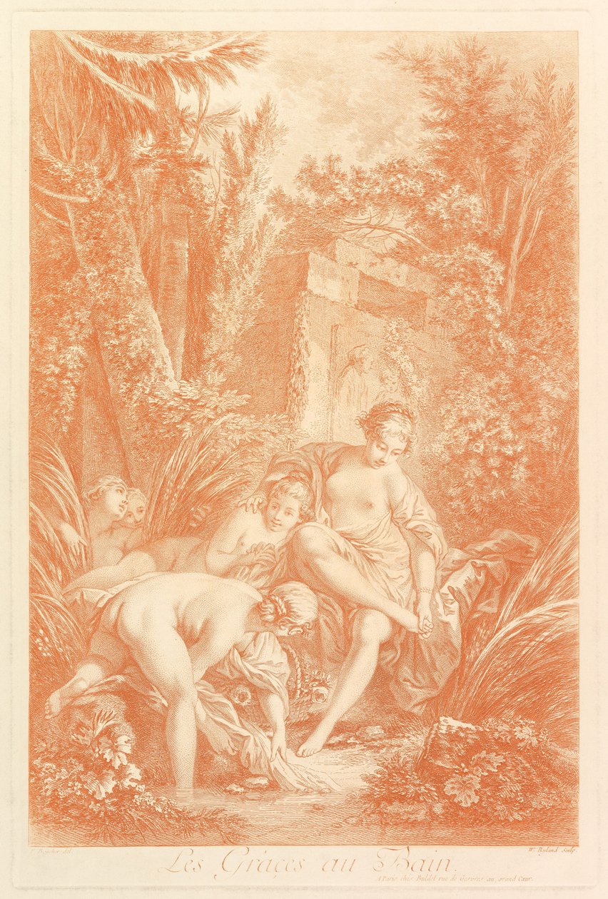 The Graces au Bain The Graces at the Bath, 1756. av William Wynne Ryland