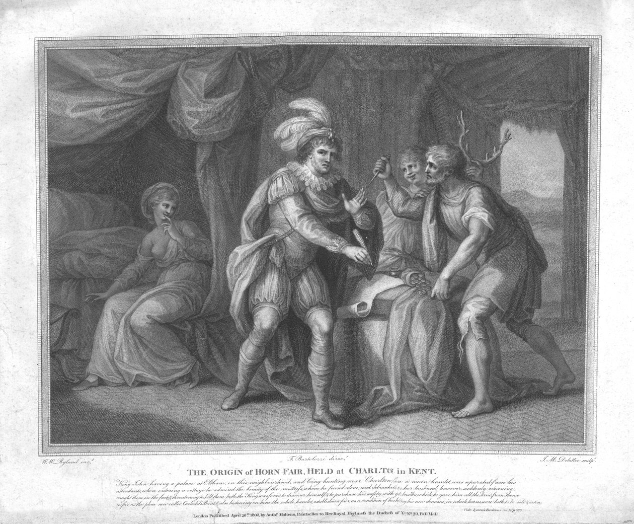 The Origin of Horn Fair, hölls i Charlton i Kent, c1803 av William Wynne Ryland