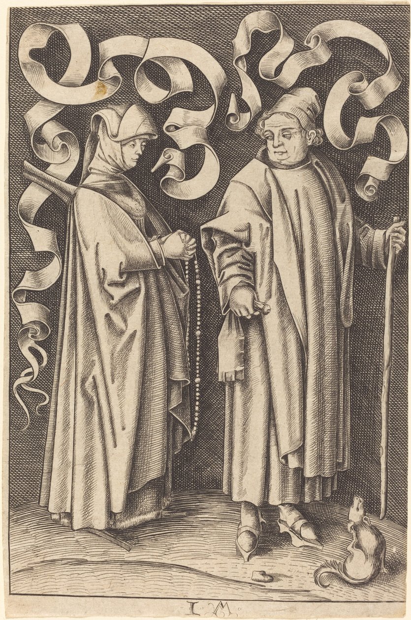Kyrkobesökarna av William Young Ottley after Israhel van Meckenem