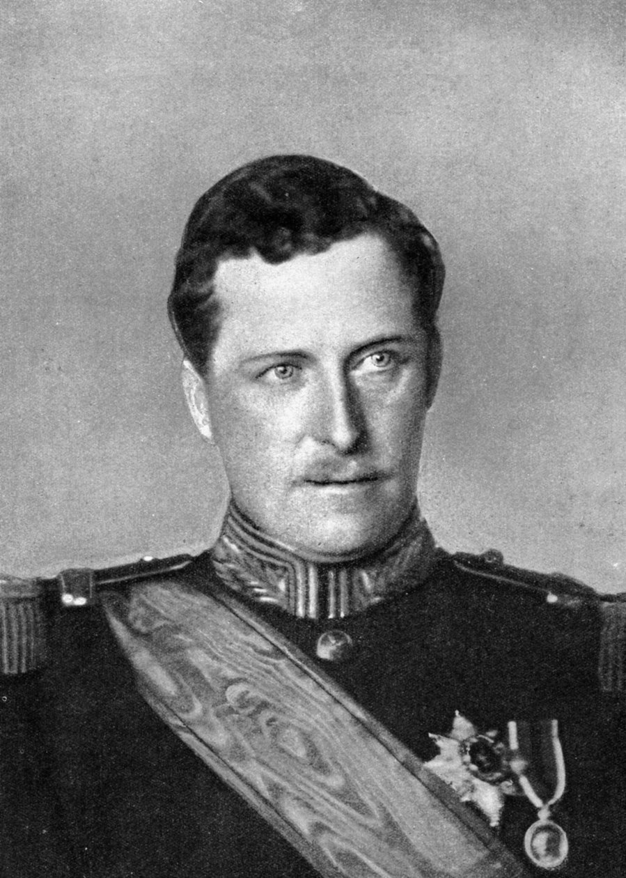 Albert, kung av Belgien, första världskriget, 1914. av William and Daniel Downey