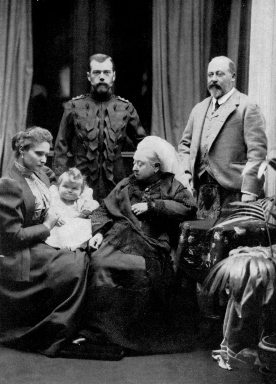 Ryska och brittiska kungafamiljer i Balmoral, Skottland, 29 september 1896 1964 av William and Daniel Downey