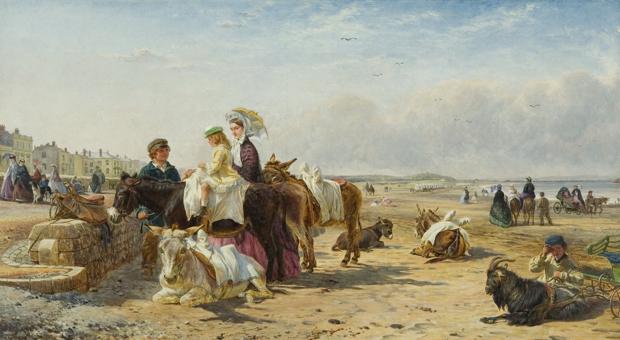 Weston Sands 1864 (olja på duk) av William and Havell Edmund Hopkins