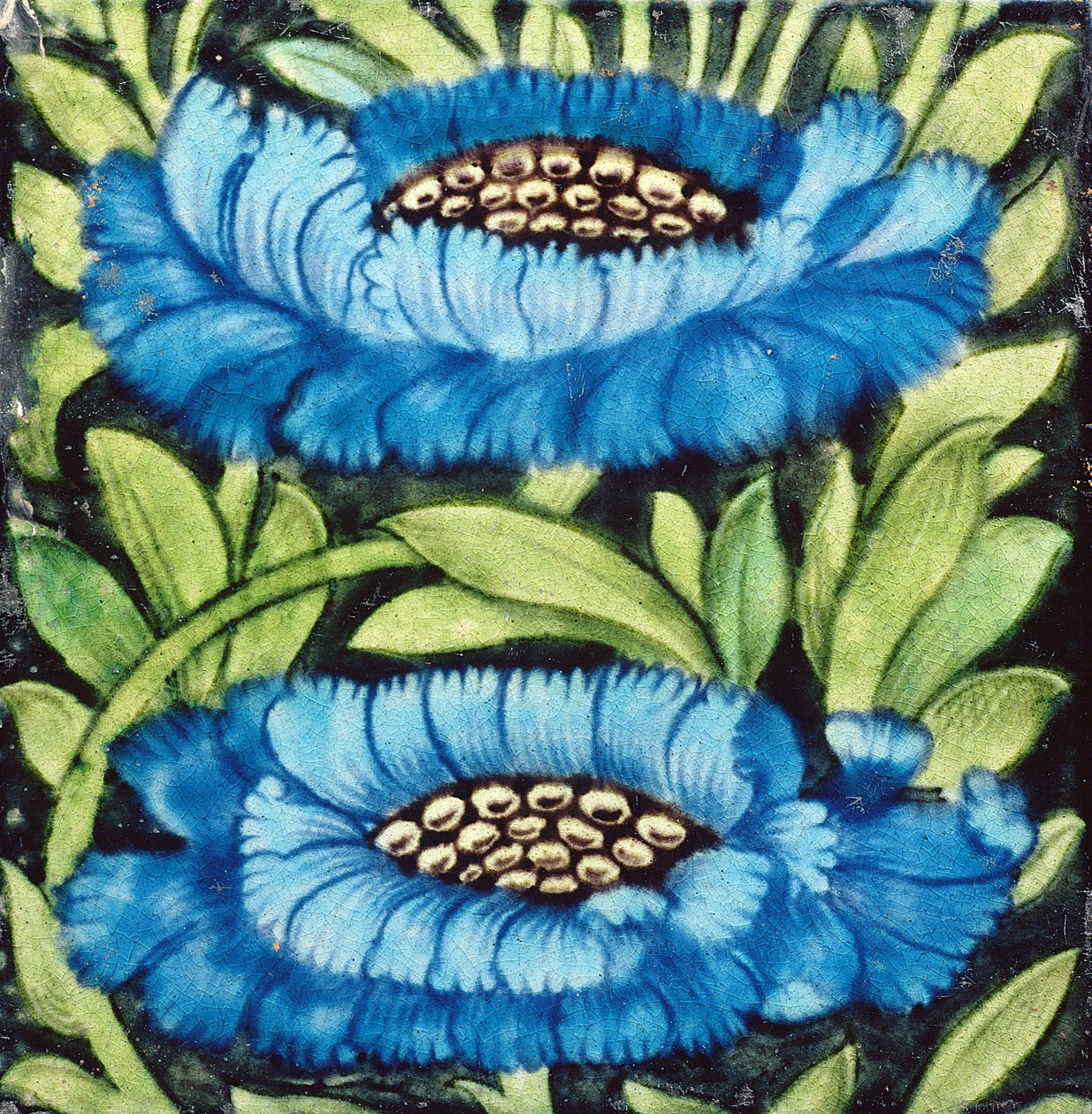 Kakel med blommönster (keramik) av William de Morgan