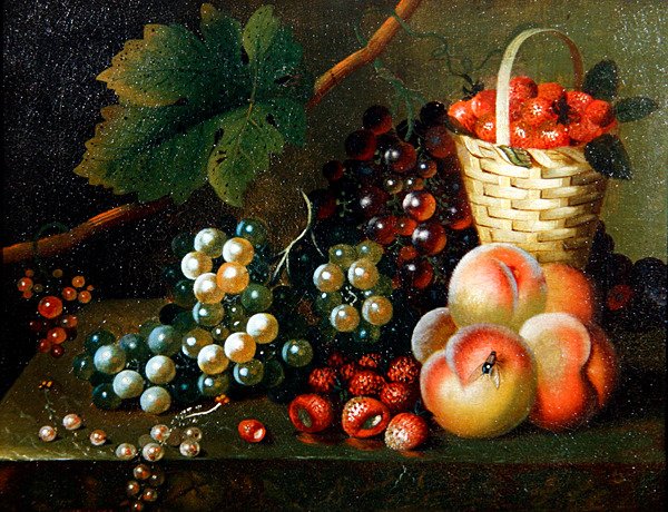 A Still Life of Fruit (olja på duk) av William of Bath Jones