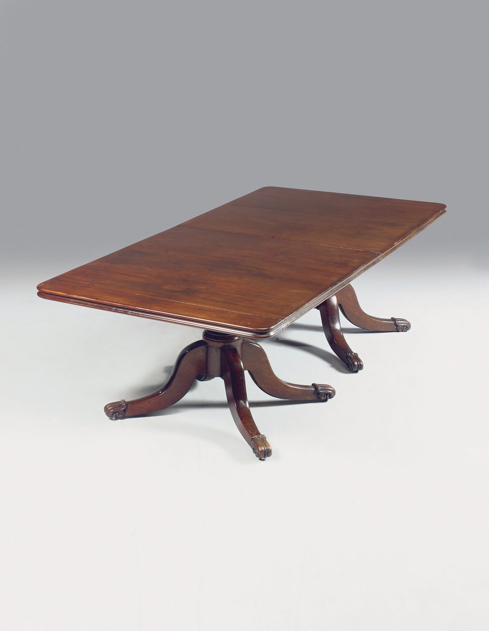 Irish Regency matbord med två piedestal (mahogny) av Williams and Gibton (attr. to) Mack