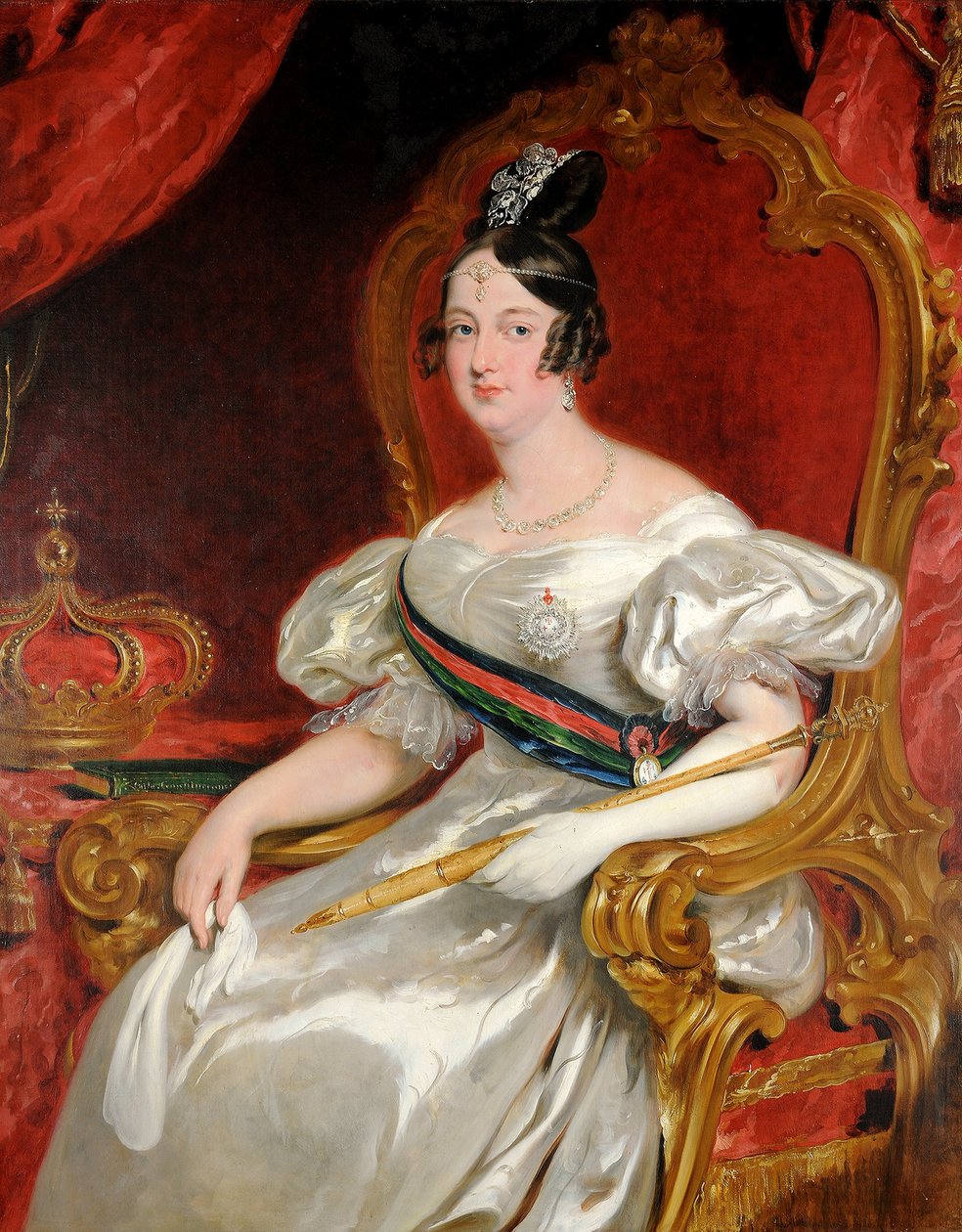 Porträtt av D. Maria II, drottning av Portugal av Willian Simpson
