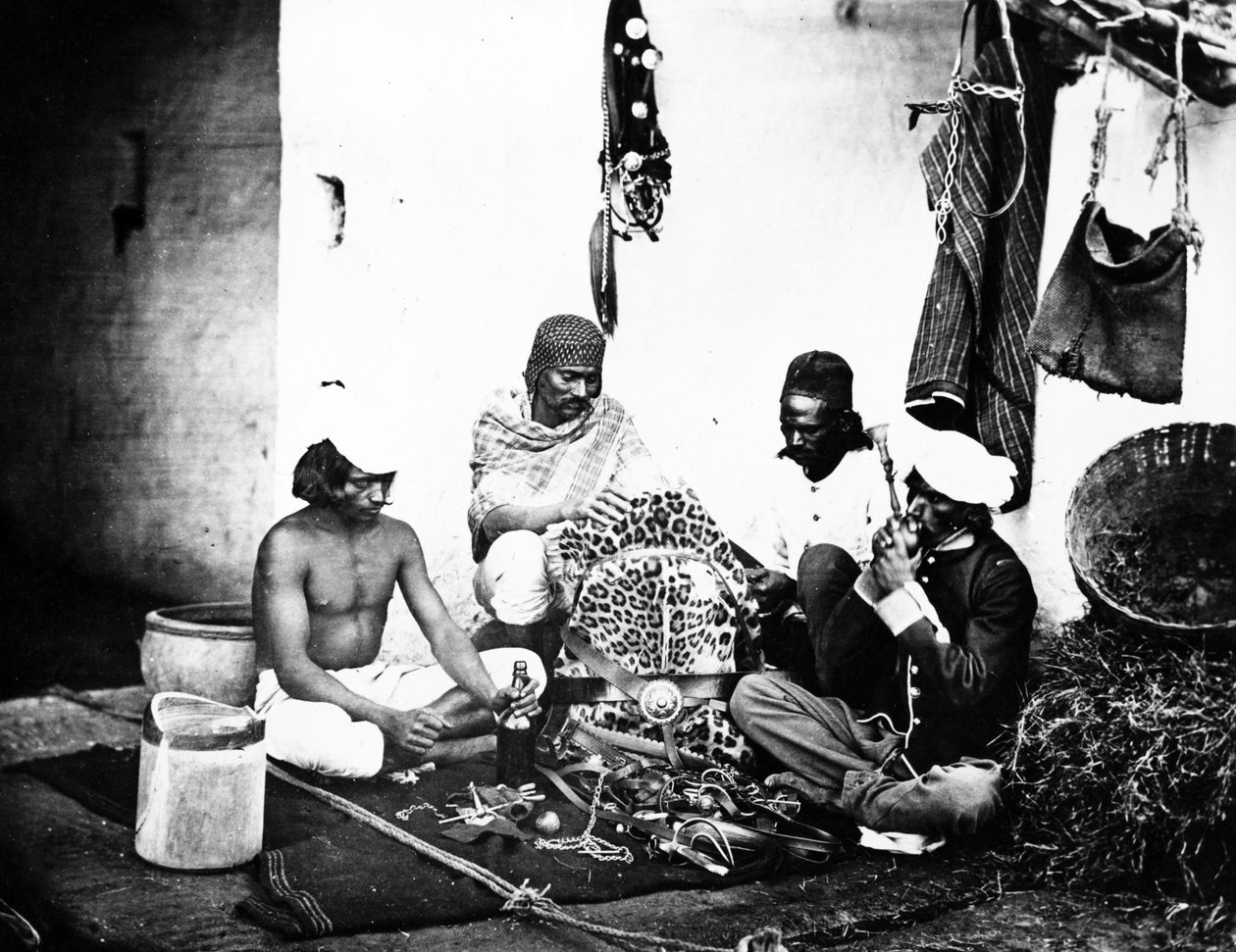 Hästskötare, eller "Ghorawallahs", ca 1860-talet av Willoughby Wallace Hooper