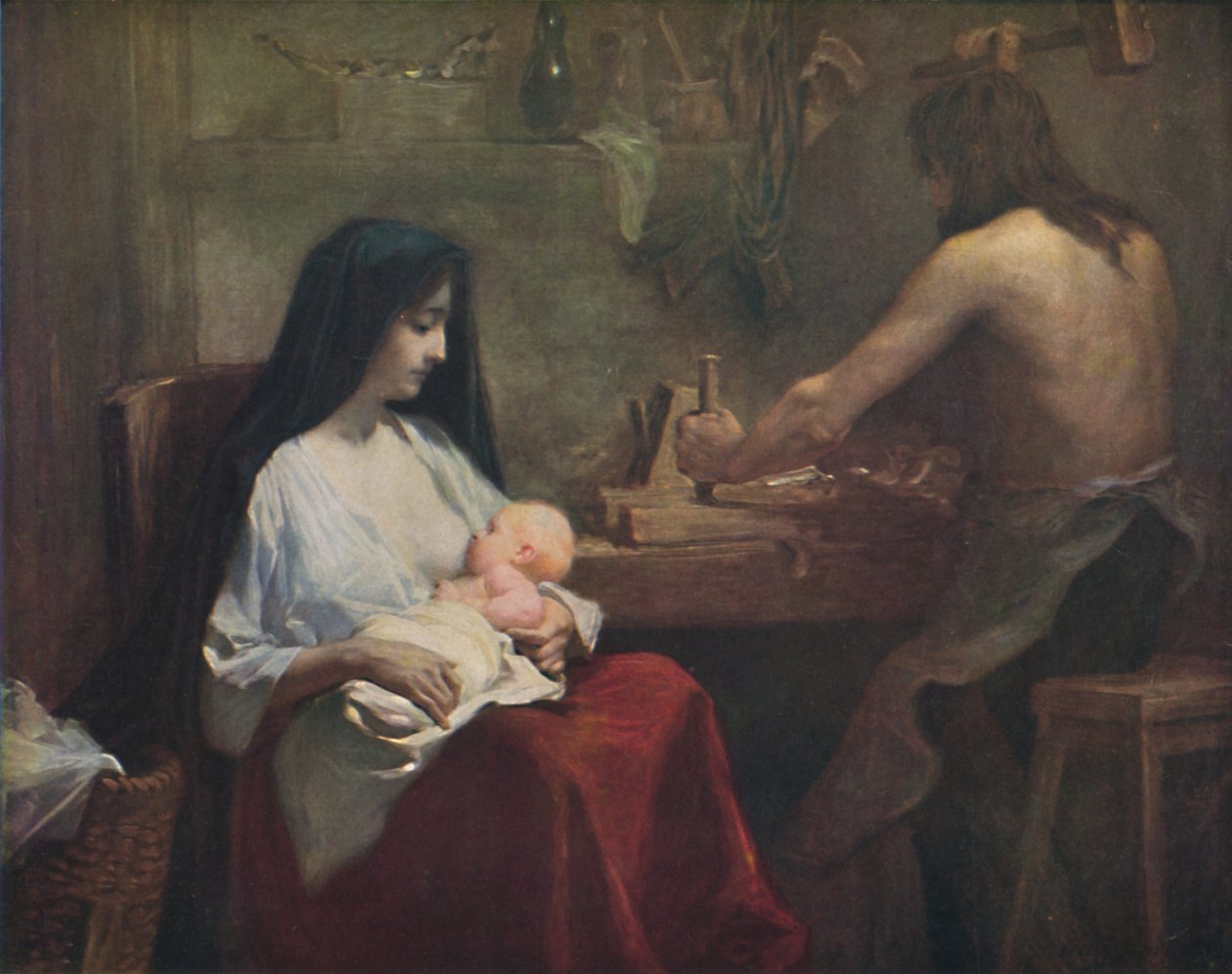Den heliga familjen, c1888, 1914. av Willy Martens