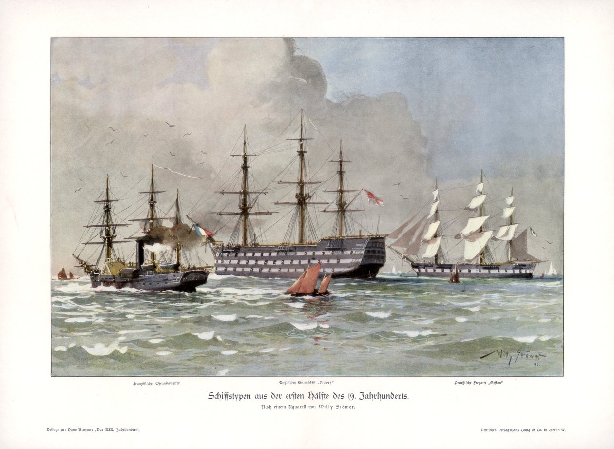Skeppstyper från 1800-talets första hälft, 1900. av Willy Stöwer