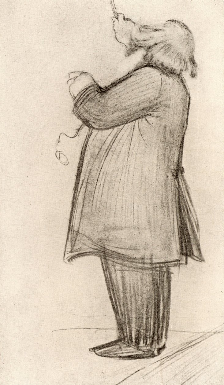 Johannes Brahms (1833-1897) Tysk kompositör, dirigent (teckning) av Willy von Beckerath